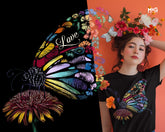 Butterfly Flower T-shirt Floral Love Tee Valentine’s Day Gift for Her